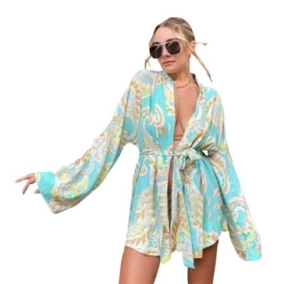 Zara Tops - Zara Multicolor Paisley Kimono Romper